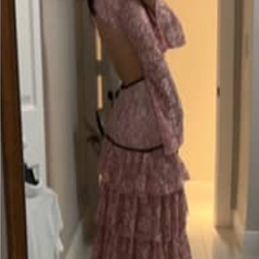 Elegant Pink Floral Women's Dress